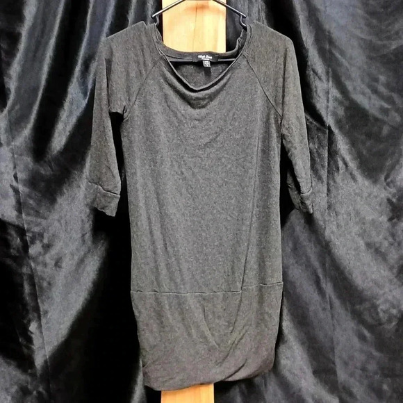 3/4 sleeve length dark gray size small midi dress - Picture 1 of 7